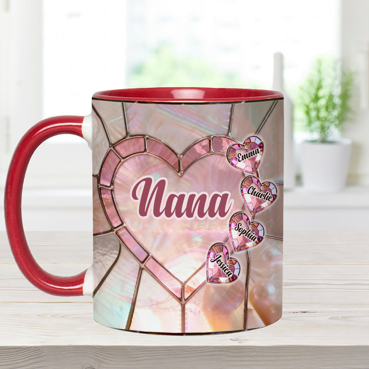 Blessed To Be Called Nana Mama Gigi Grandma - Personalized Grandma Set Accent Mug with Acrylic Stirrers