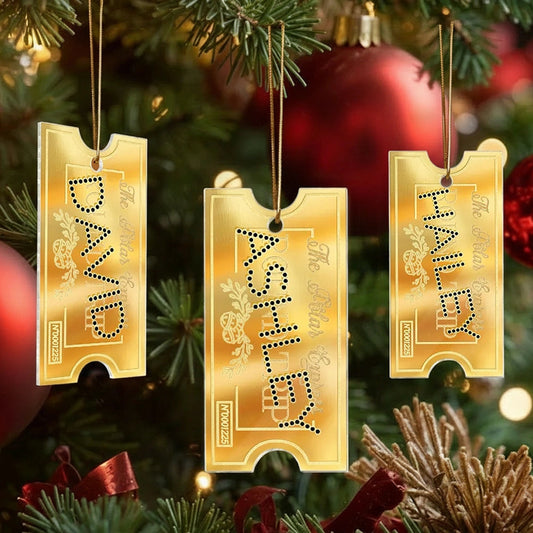 Acrylic Ornament with Personalized Ticket-Style Name for a Cozy Shelf or Backpack Charm Sweet Unique Gift for Kids