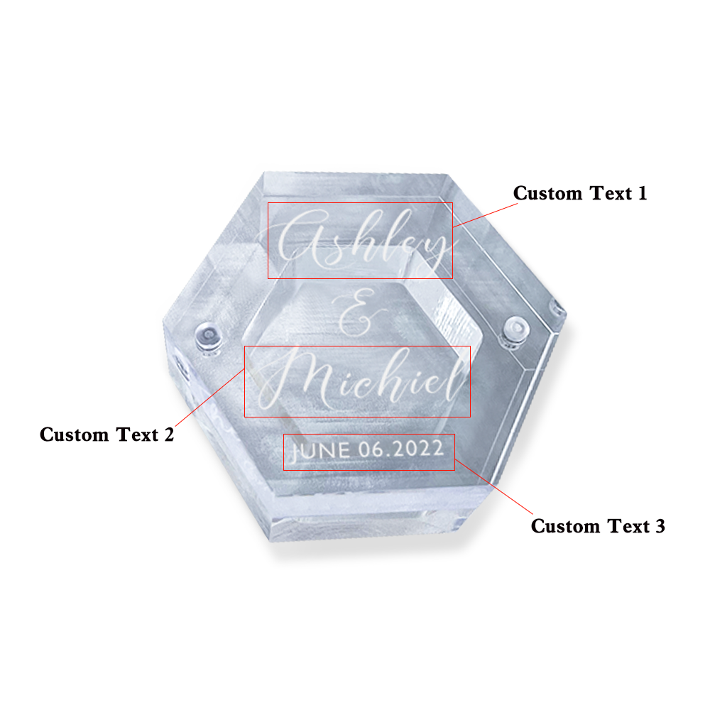 Custom Text - Personalized Layer Acrylic And Wooden Ring Box