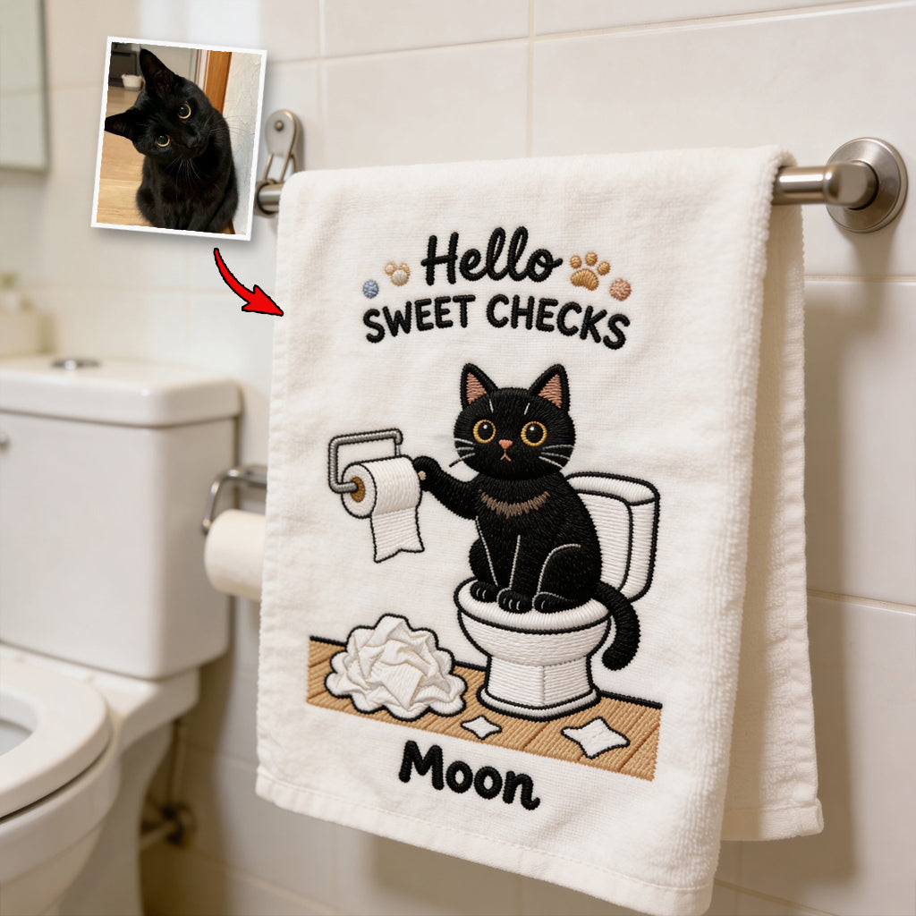 Funny Pet Bathroom Towel - Personalized Cat Towel