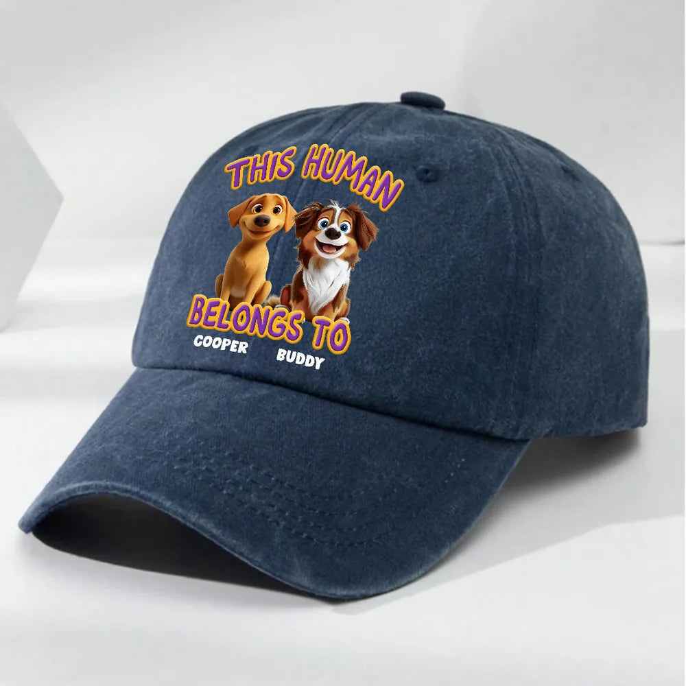 Denim Dog Lover Cap with Puppy Art, Adjustable Fit