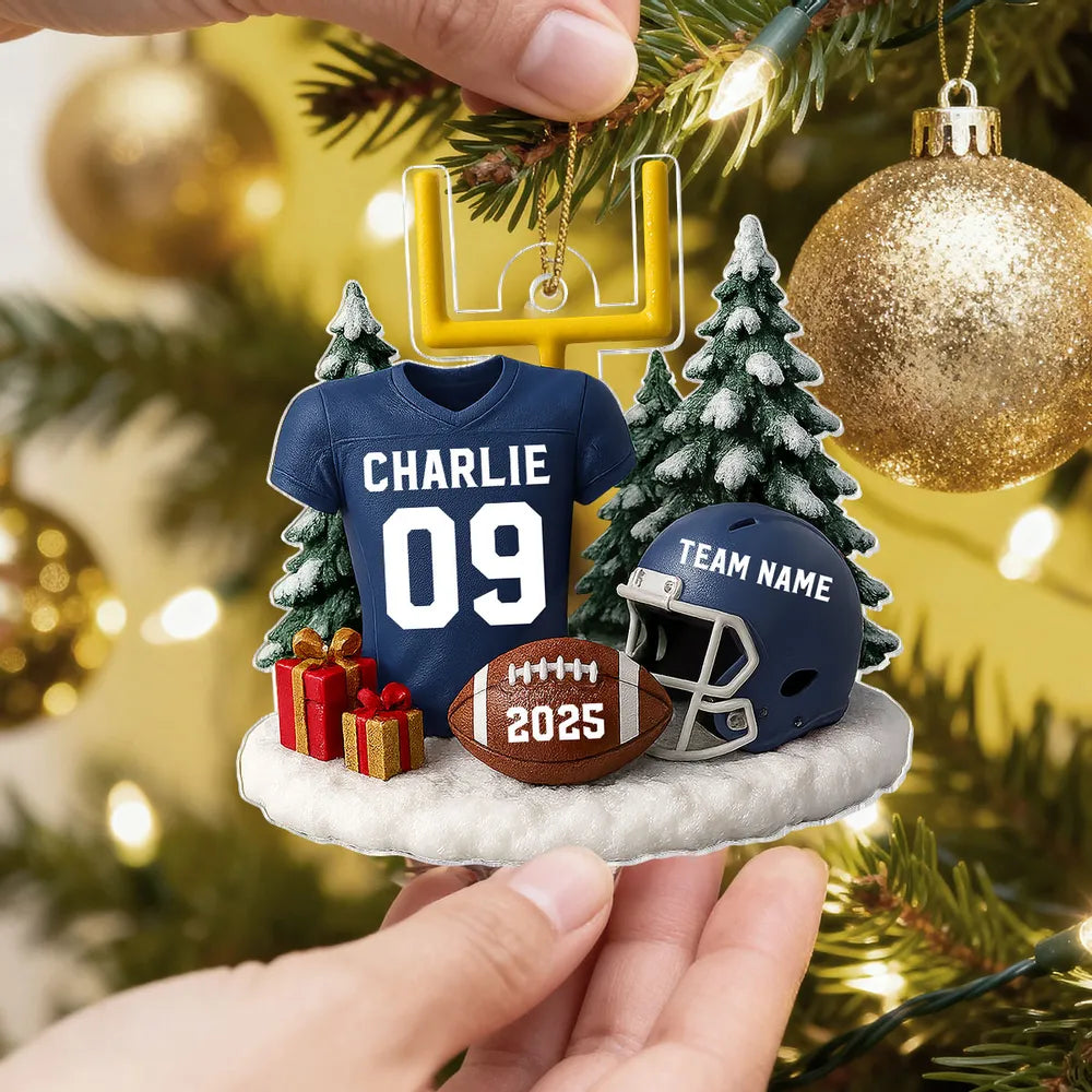 American Football Acrylic Ornament – Perfect Holiday Gift for Football Lovers, Football Team
