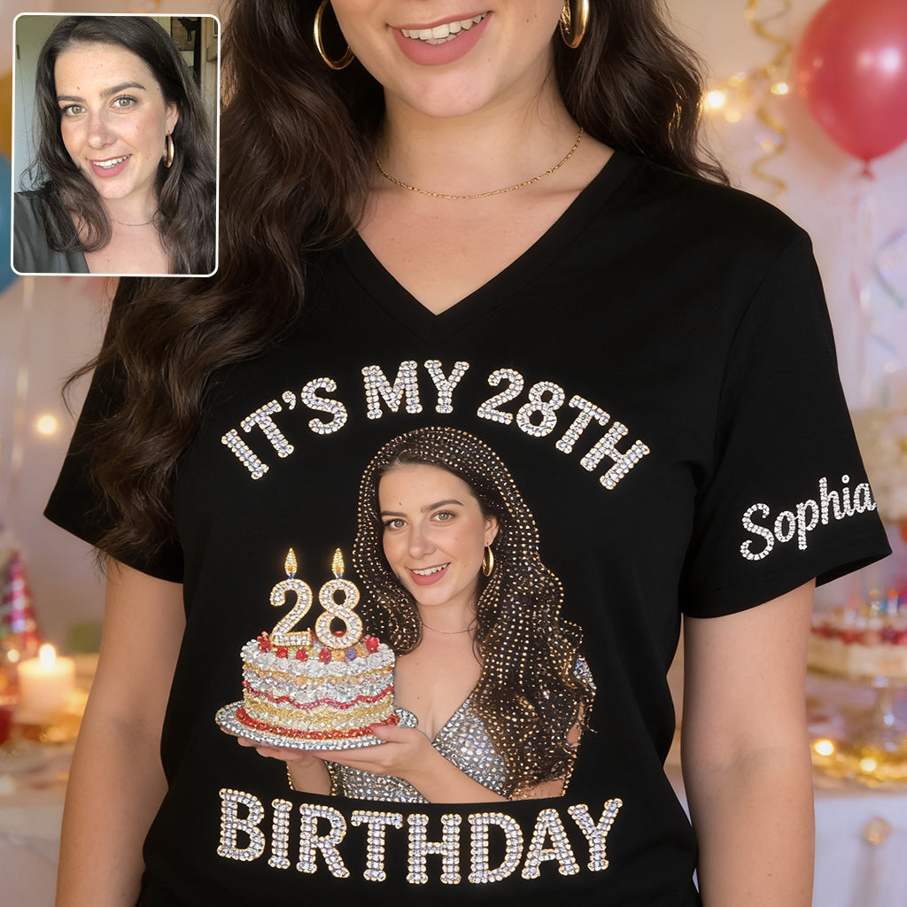 Birthday Party - Personalized Birthday Fully Printed V-Neck T-Shirt