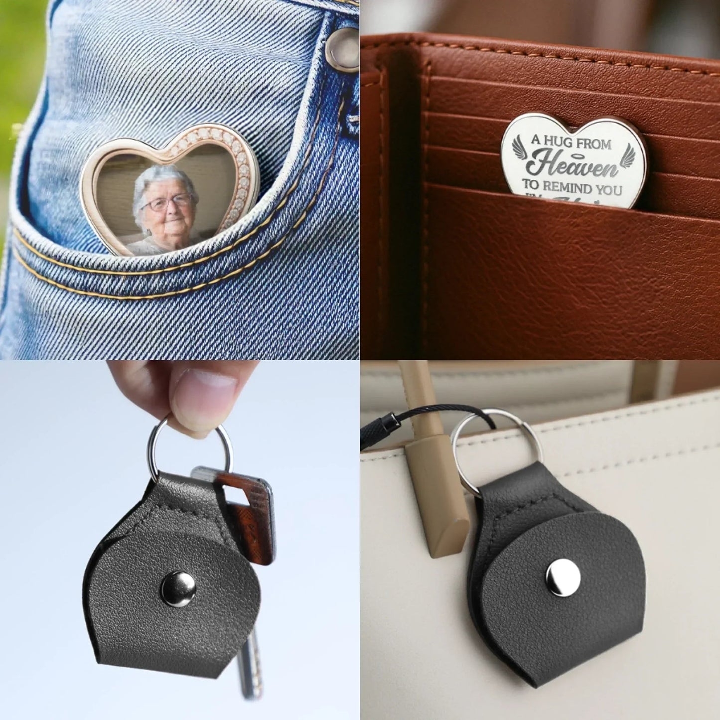 Personalized Pocket Hug Keychain with Heart Design, Sentimental Gift