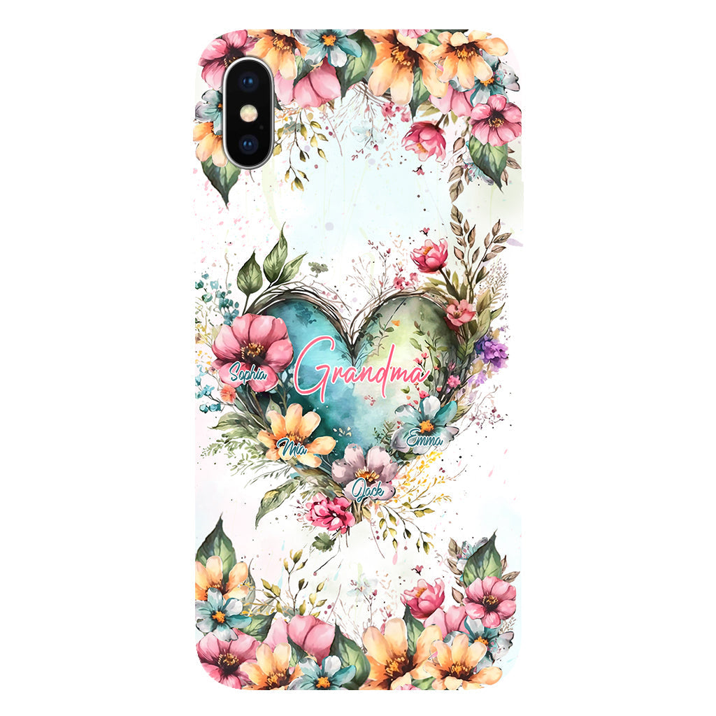Grandma's Mom's Flowers - Personalized Grandma Full Print Phone Case