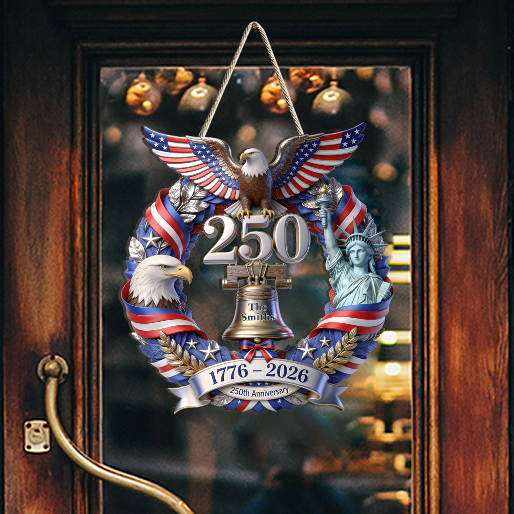 250 Years Of America - Personalized Patriot Custom Shaped Wood Sign