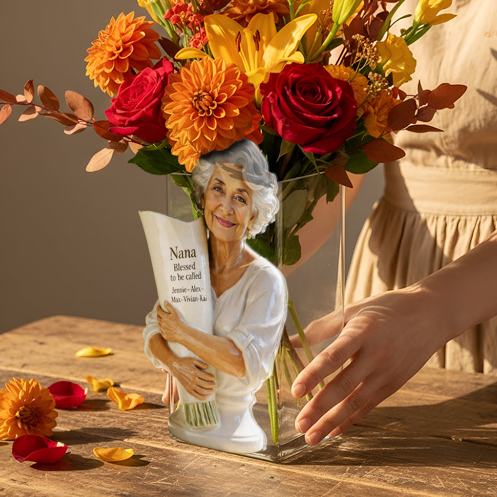 Flower Bouquet Vase - Personalized Grandma Acrylic Flower Vase