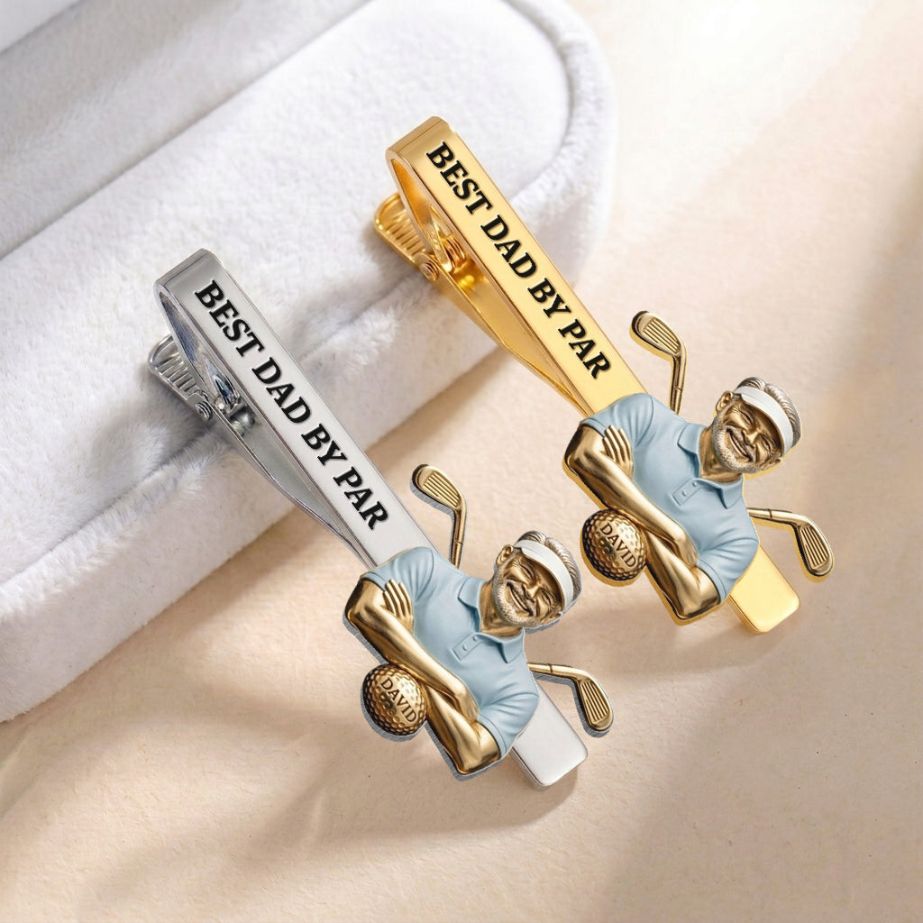 Custom Any Photo Best Gift For Dad/Grandpa - Personalized Golf Tie Clip
