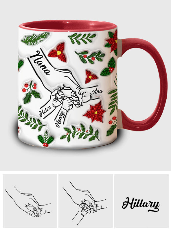 Hold My Hand, Hold My Heart - Personalized Grandma Accent Mug
