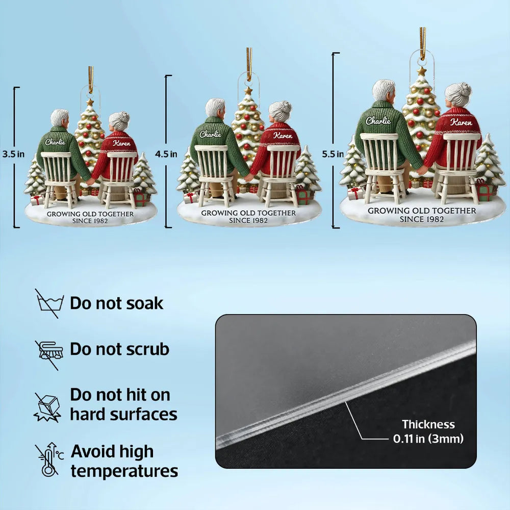 Christmas Acrylic Car Hanger for Couples – Heartwarming Holiday Keepsake, Perfect Gift for Parents or Grandparents