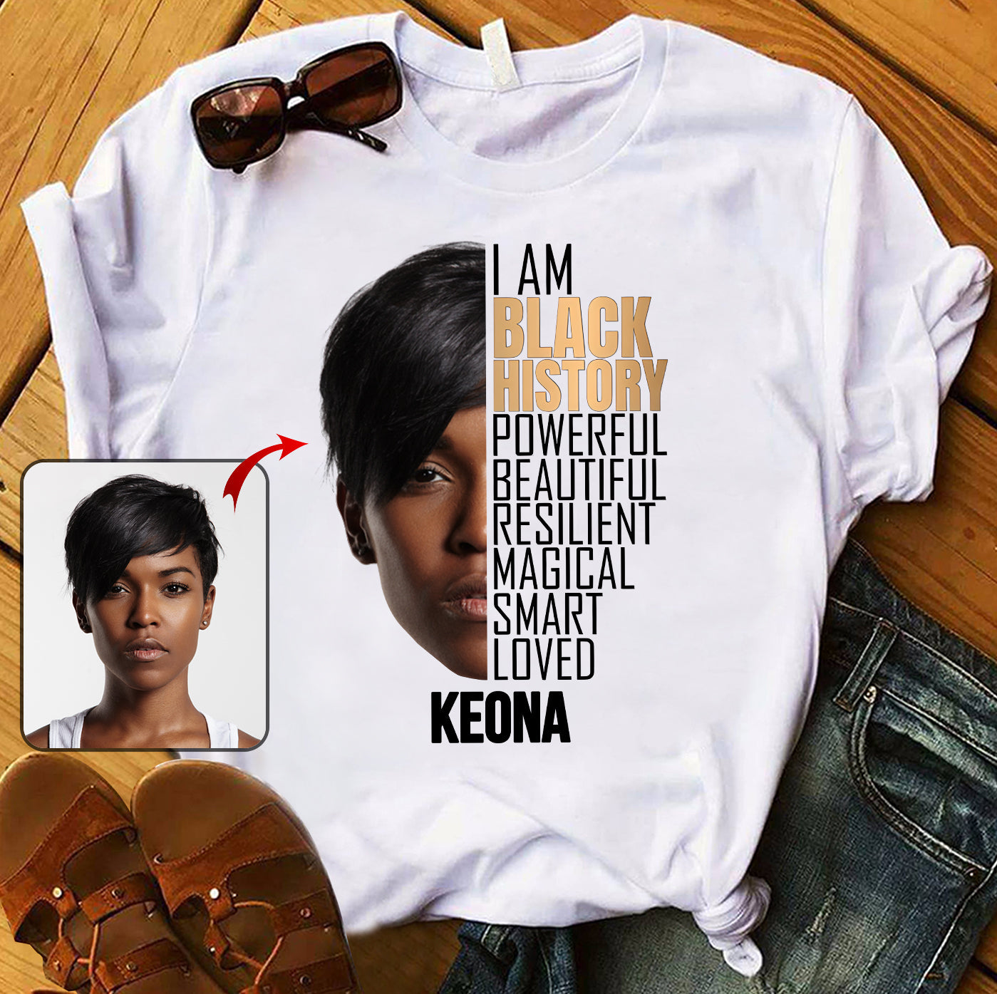 I Am Black History Photo Custom - Personalized African American T-shirt And Hoodie