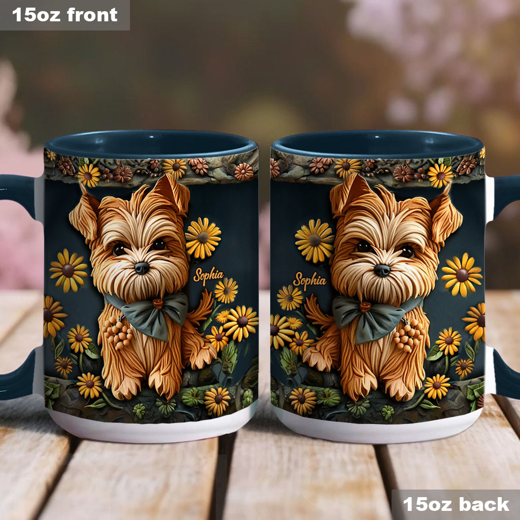 Cute Yorkshire Terrier - Personalized Dog Accent Mug