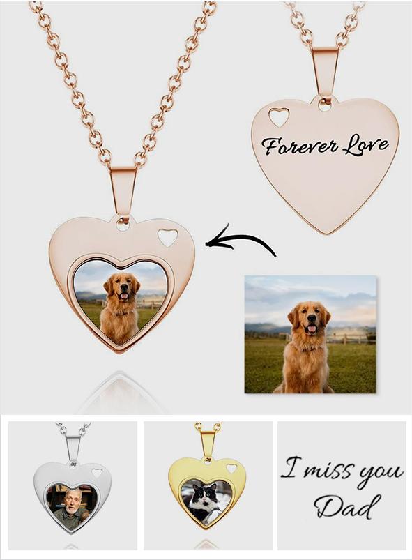 Forver Love - Personalized Black Filter Photo Necklace