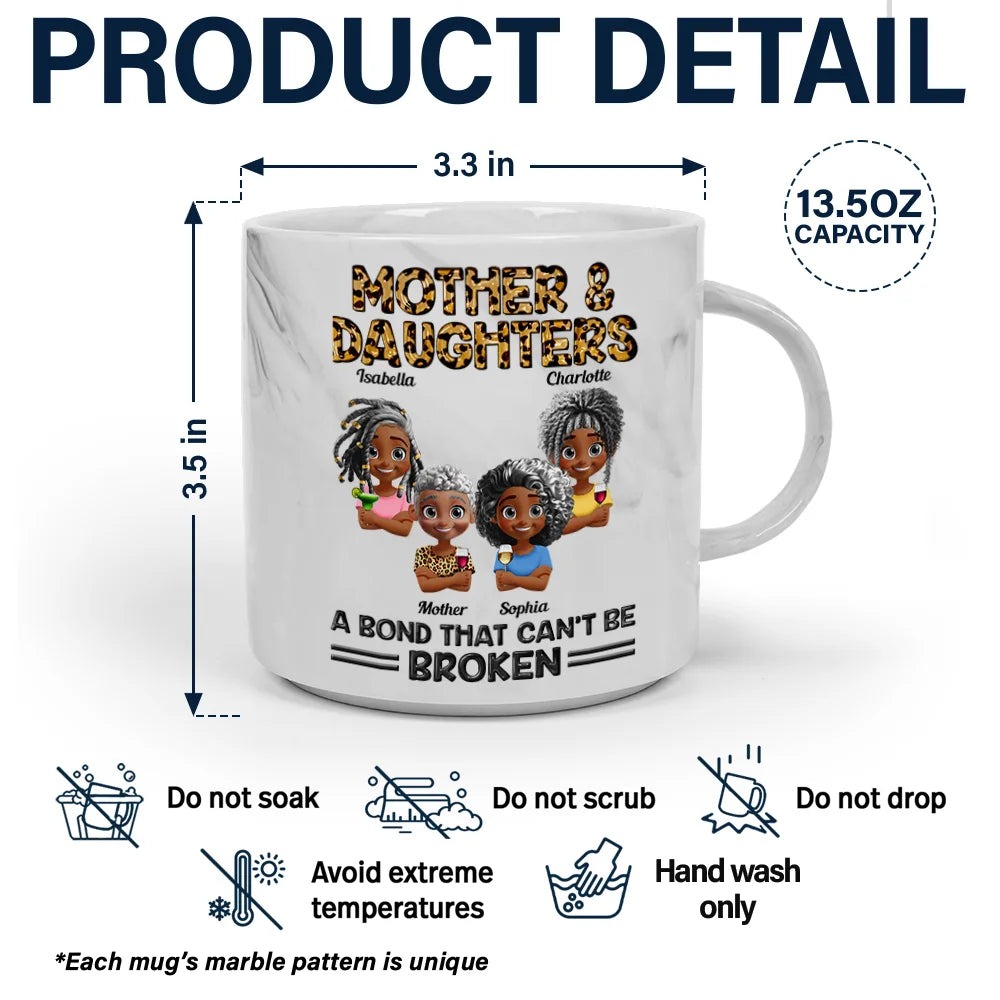 Personalized Mother & Daughter Marble Mug – Toasting Together, Heartwarming Gift for Mother or Daughter