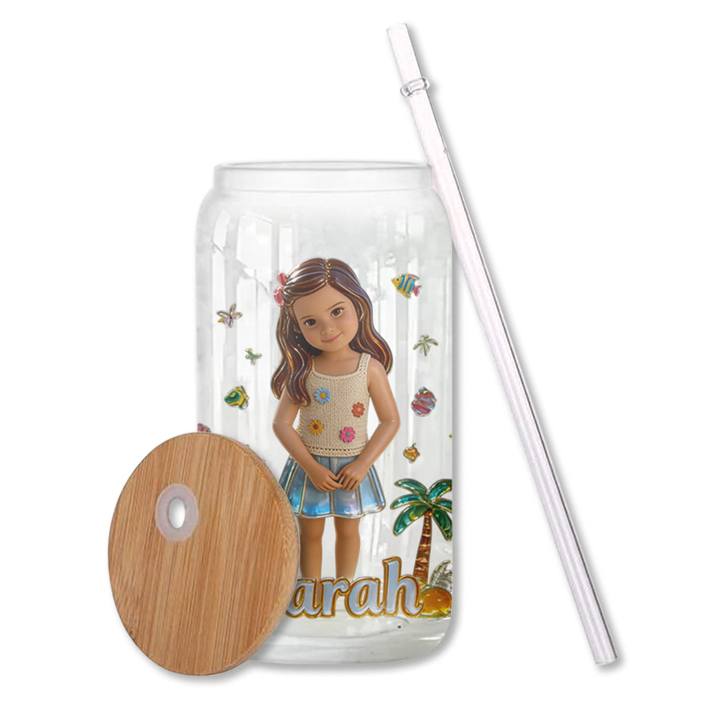 Hello Summer - Personalized Kid Can Glass