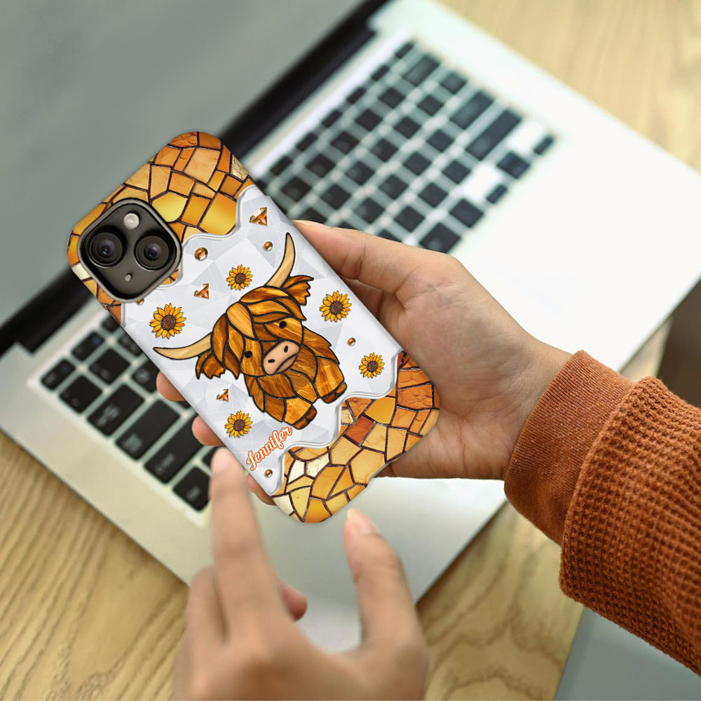 Adorable Highland Cow - Personalized Highland Cow Full Print Phone Case