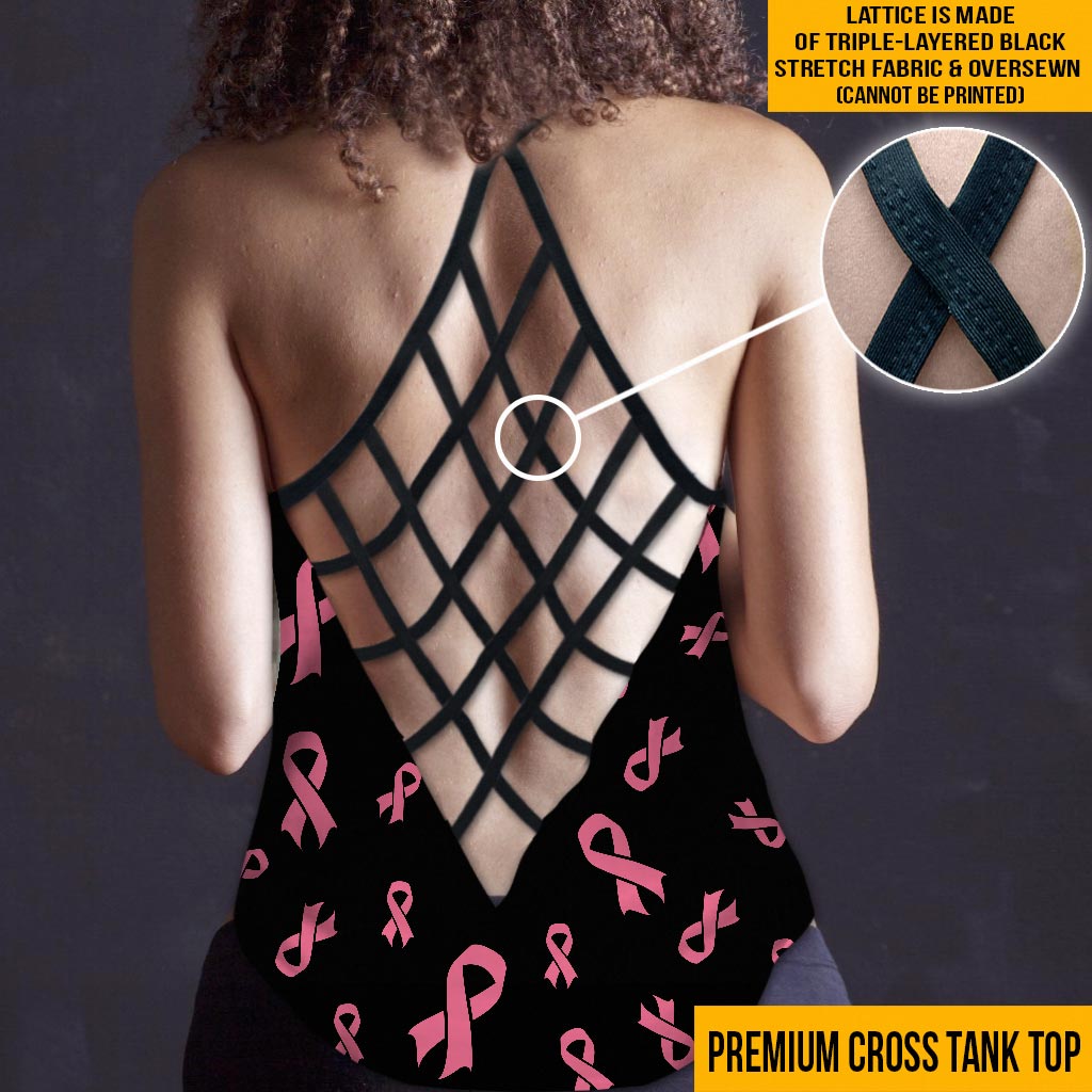 Boba Boba Boobs  - Breast Cancer Awareness Cross Tank Top
