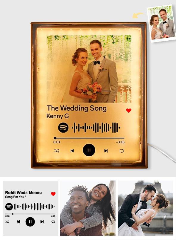 Any Photo Music Code - Personalized Husband And Wife Music Code Lamp
