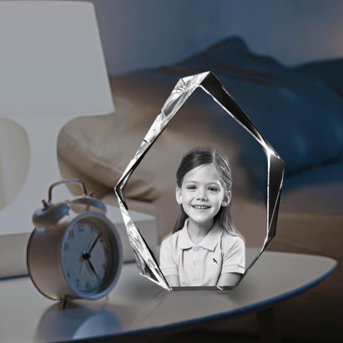 Custom Photo - Personalized granddaughter Laser Engraving 3D Iceberg Shaped Crystal Lamp