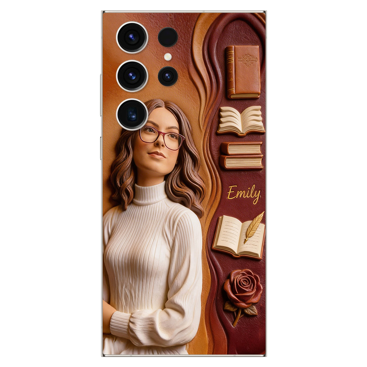 Custom Any Photo Love Books - Personalized Book 3D Embossed Leather Phone Case