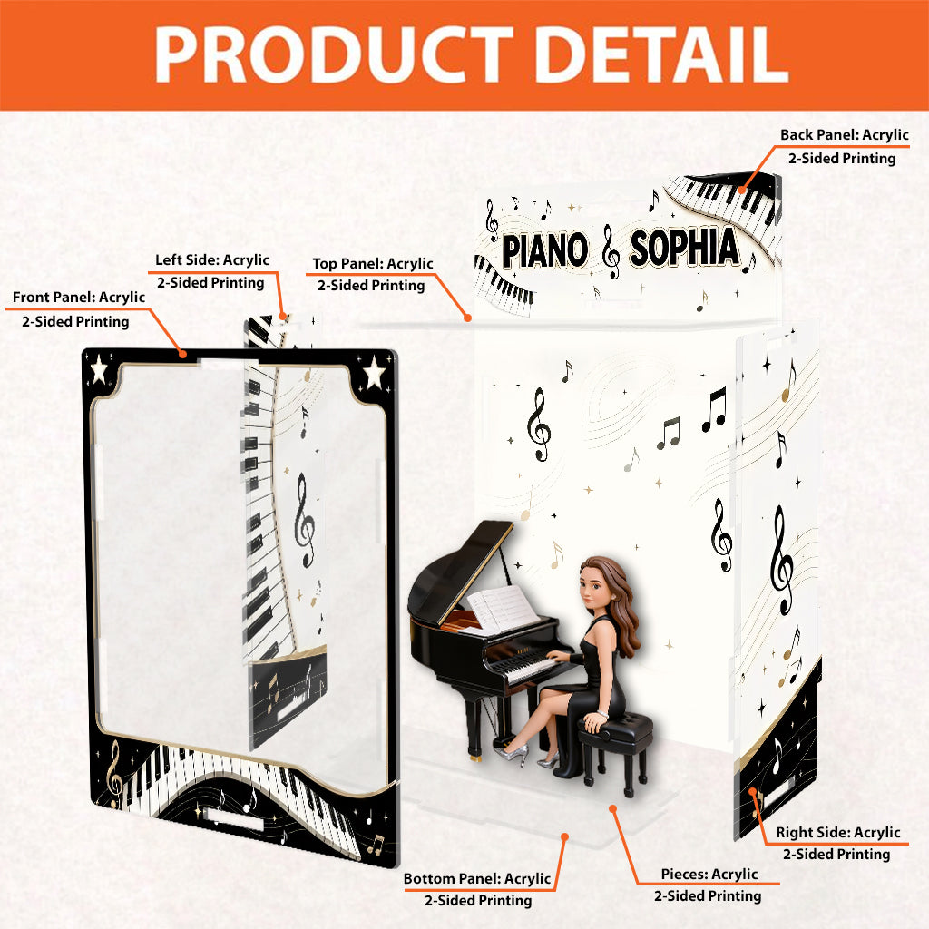 Any Photo Love Piano - Personalized Piano Acrylic Display Box