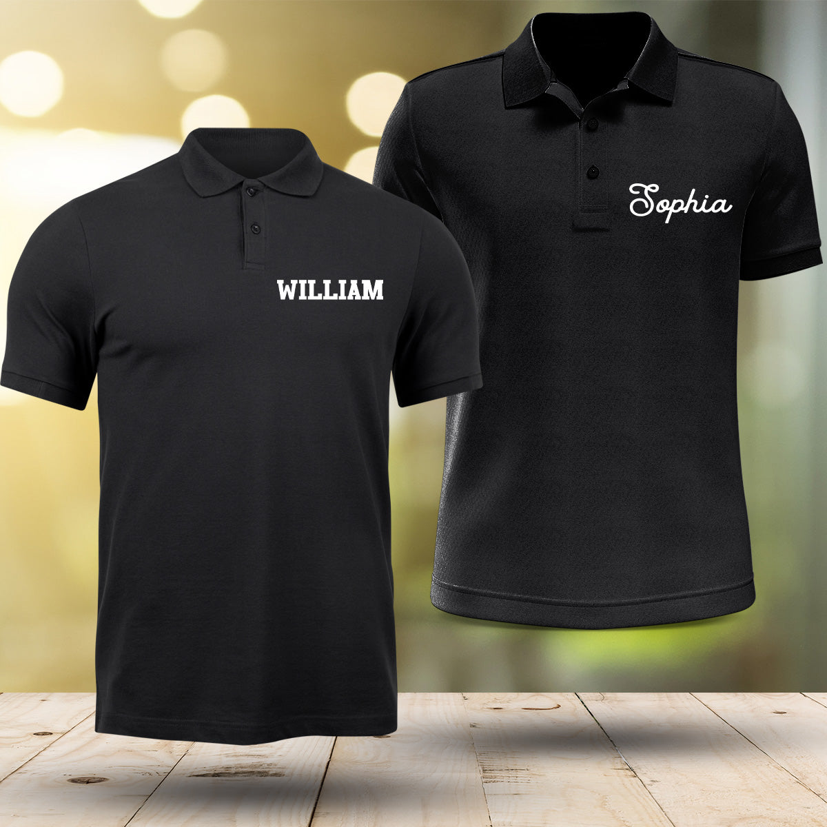 Custom Name - Personalized Couple Embroidered Polo Shirt