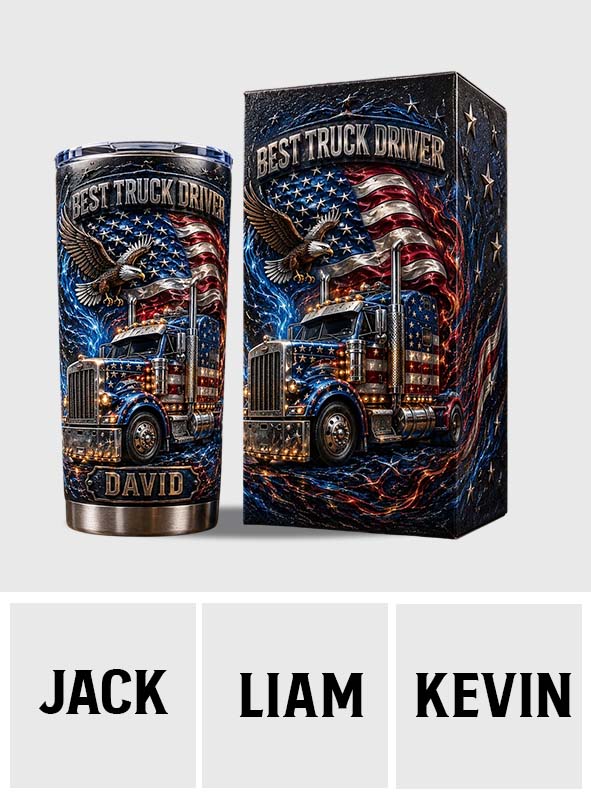 Best Truck Driver - Personalized Trucker Tumbler With Gift Box