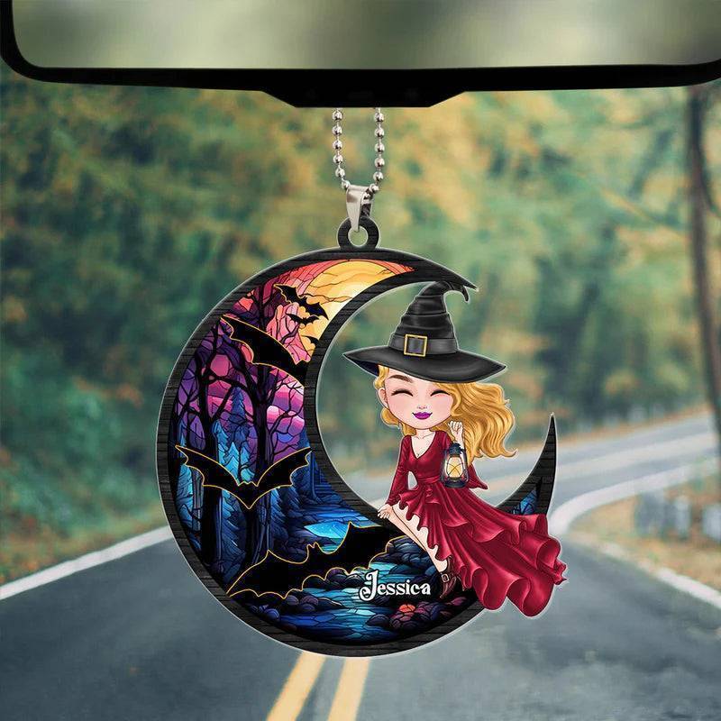 Girl Gift For Witch Lover Halloween Gift Witch Riding Broom Mystical Personalized Ornament