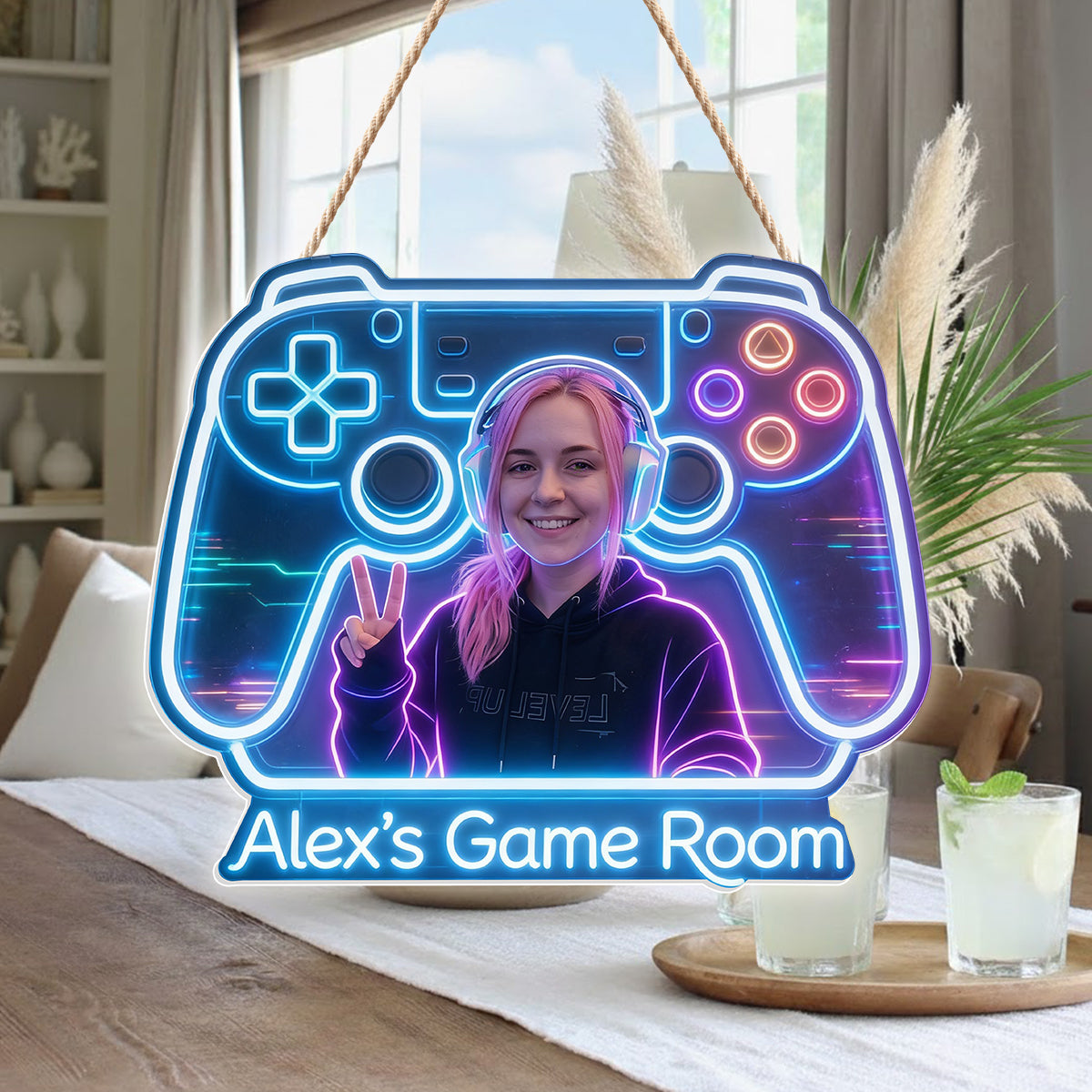 Gamer Room Decoration - Personalized Video Game LED Light Acrylic Sign