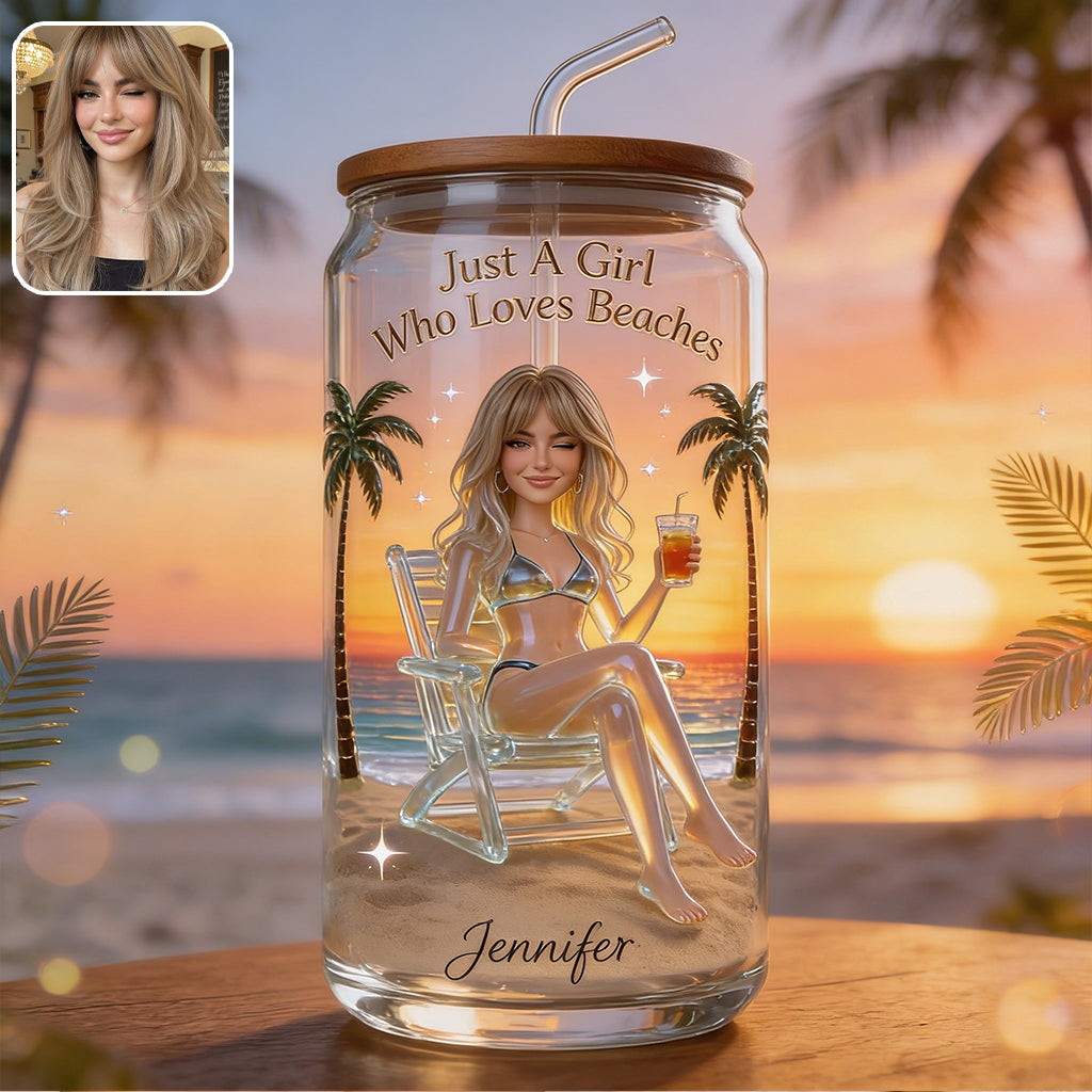 Beach Vibes - Personalized Sea Lover Can Glass