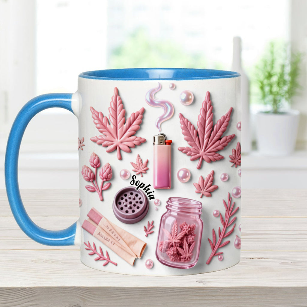 Green Magic Leaf - Personalized Weed Accent Mug & Coaster