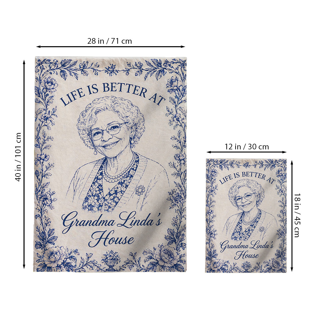 Life Is Better At Grandma House - Personalized Mother Garden Flag