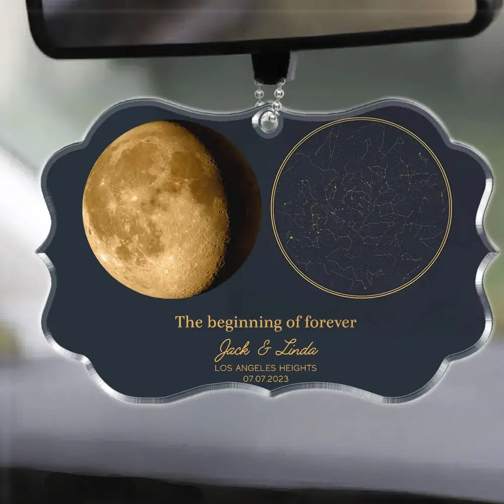 Custom Star Map and Moon Poster – Romantic Gift for Couples with Names, Date & Location