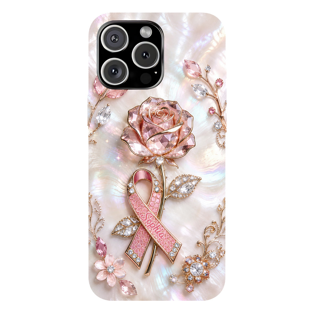 Faith Hope Love - Personalized Breast Cancer Awareness Full Print Phone Case & Phone Grip
