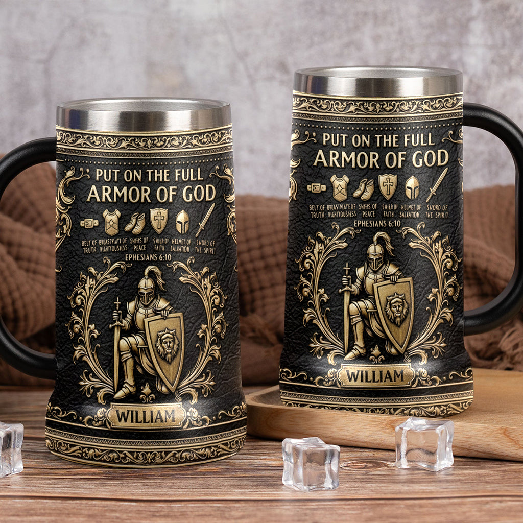 Knight Of God - Personalized Christian Beer Stein