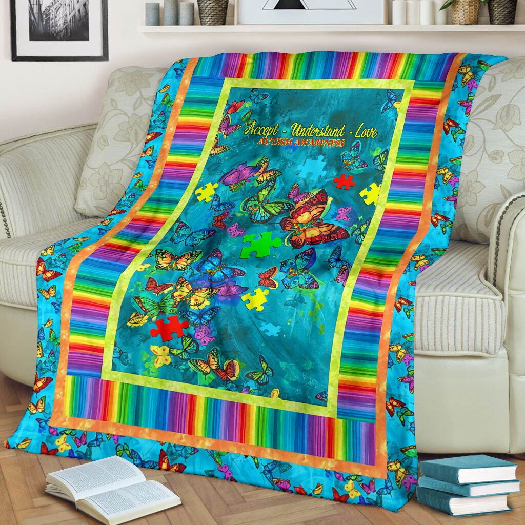 Accept Understand Love Autism Awareness Blanket 0622