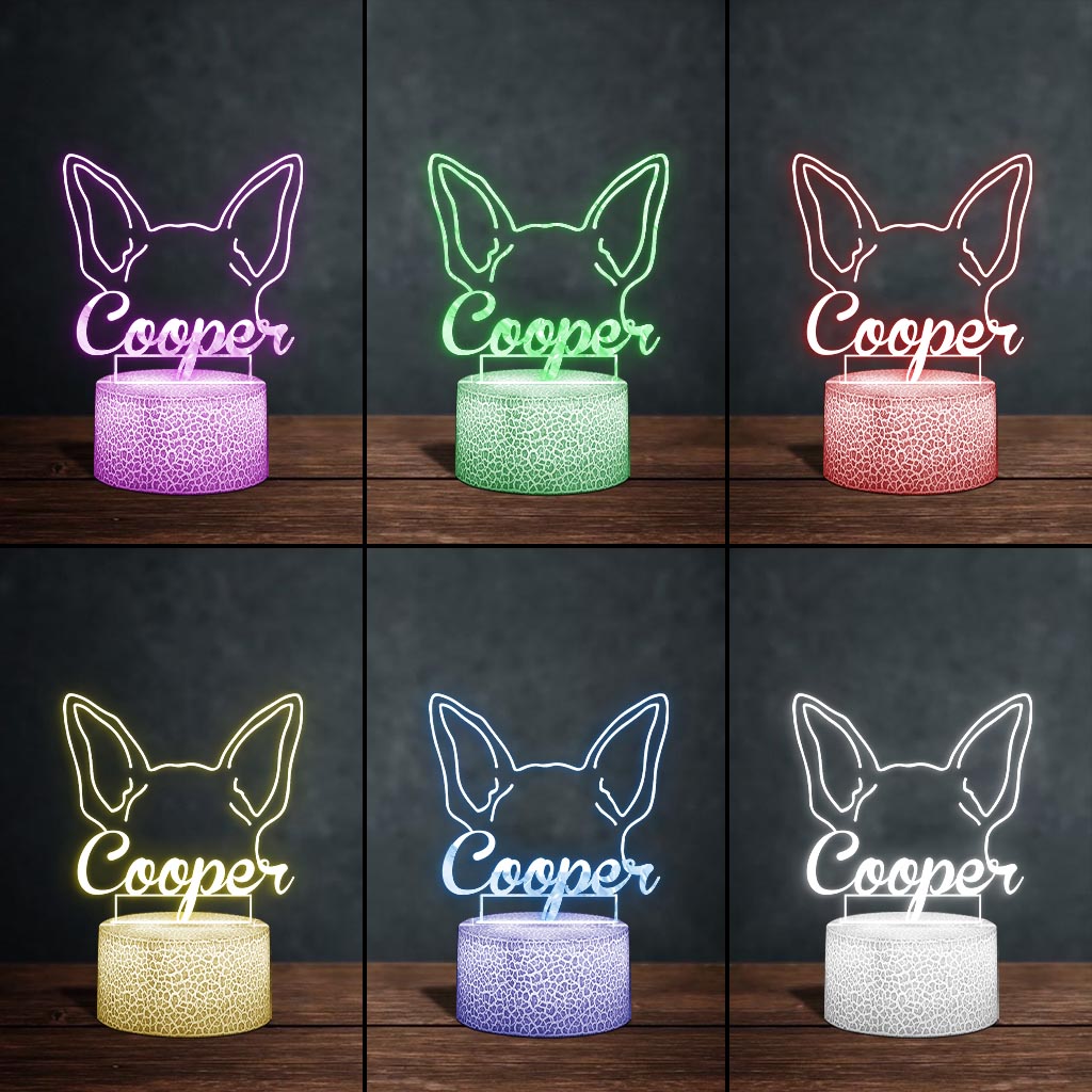 Dog's Ears Memorial Cute Personalized Gift - Gift for dog lovers, who lost dog - Personalized Shaped Plaque Light Base