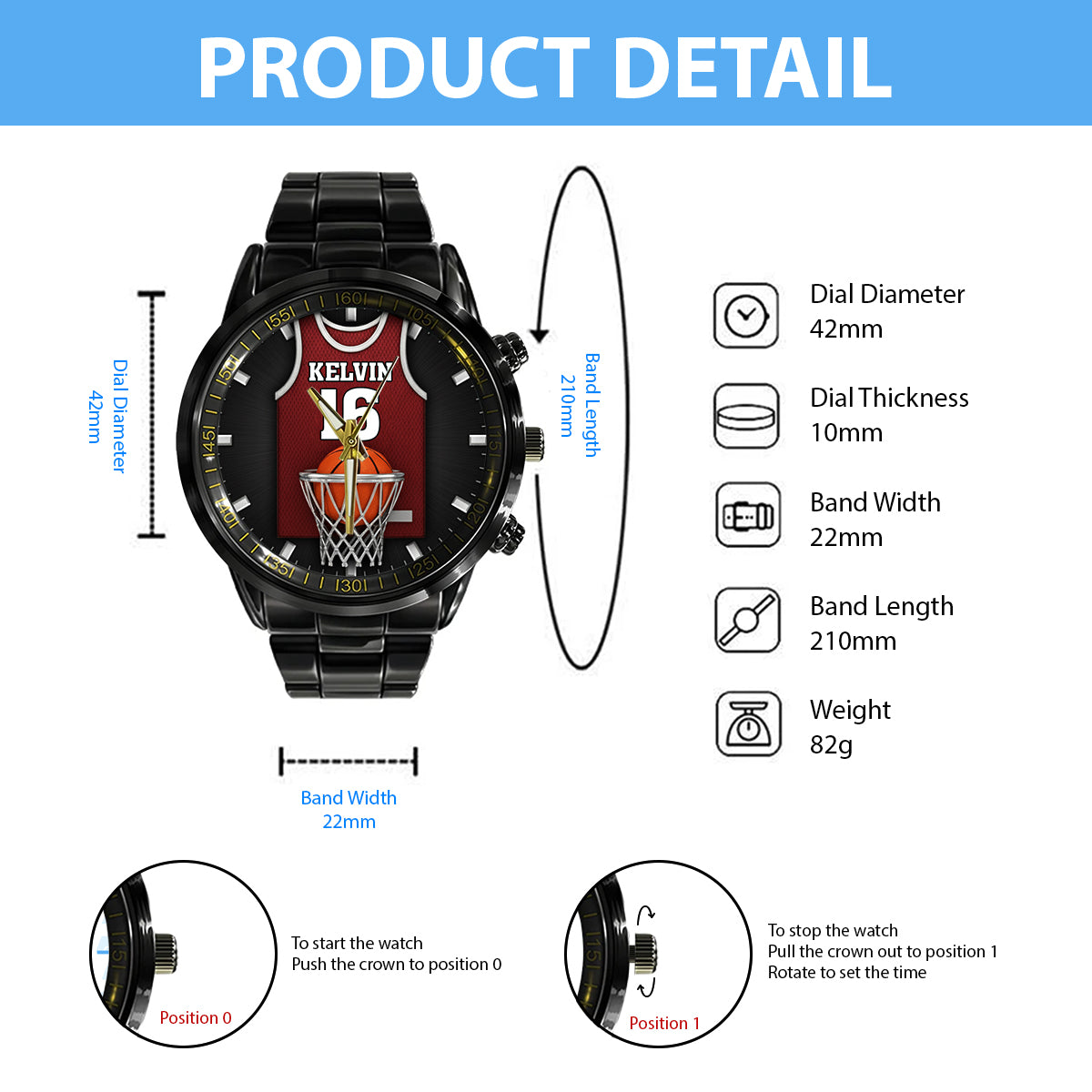 Love Basketball - Personalized Basketball Hand Watch