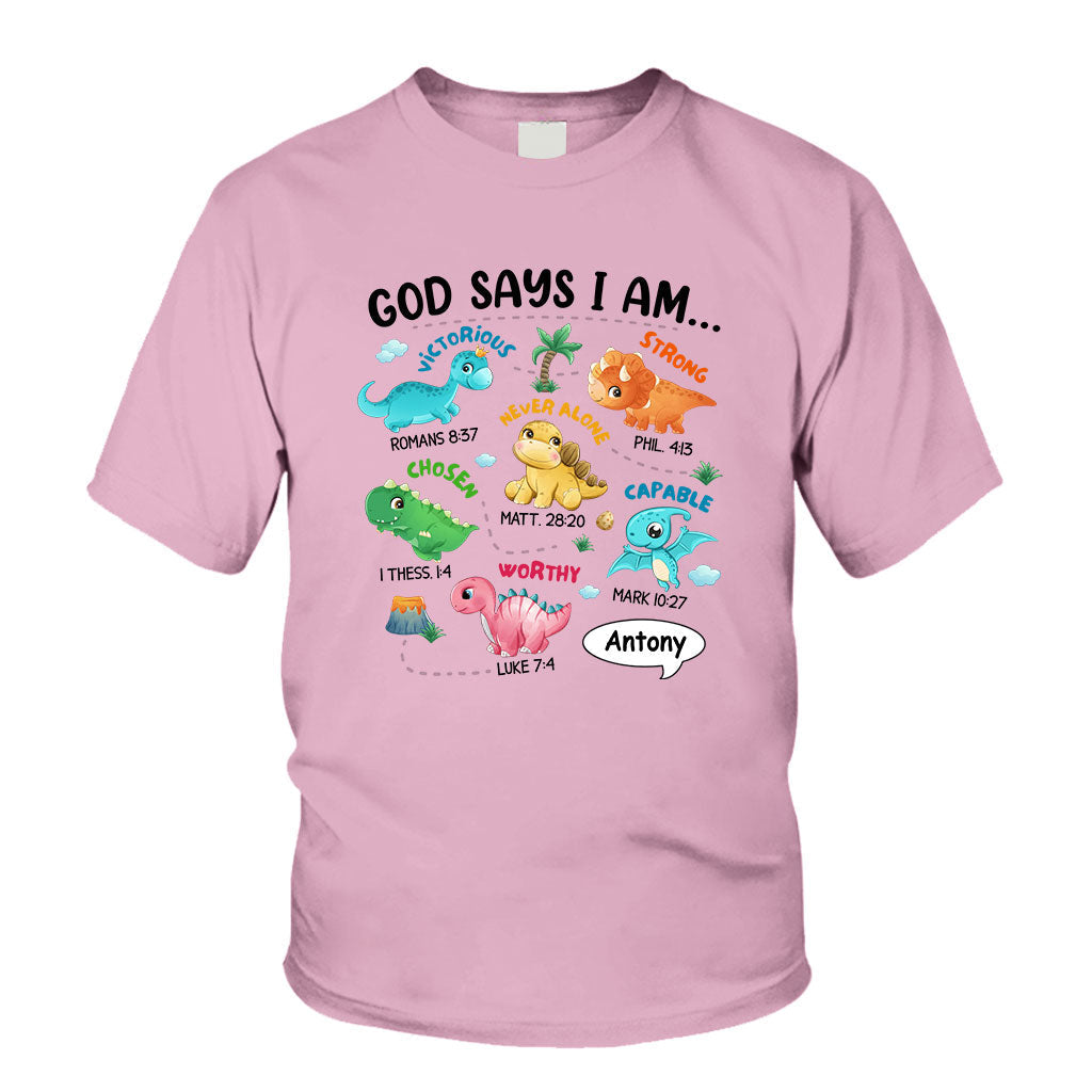 For Grandson Dinosaur I Am - Personalized grandson T-shirt And Hoodie