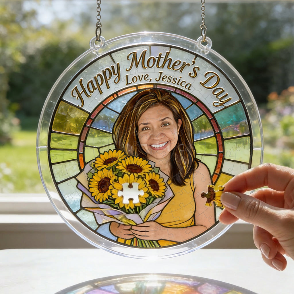Happy Mother's Day - Personalized Mother Acrylic Puzzle Suncatcher