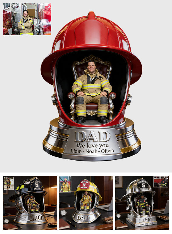 Firefighter Dad - Personalized Firefighter Custom Shaped Acrylic Plaque