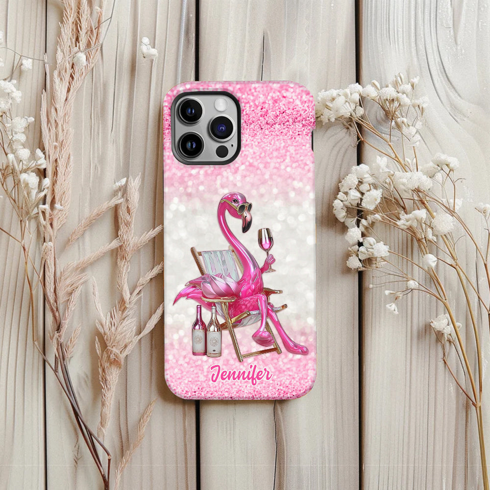 Be a Flamingo In a Flock of Pigeons - Personalized Flamingo Full Print Phone Case