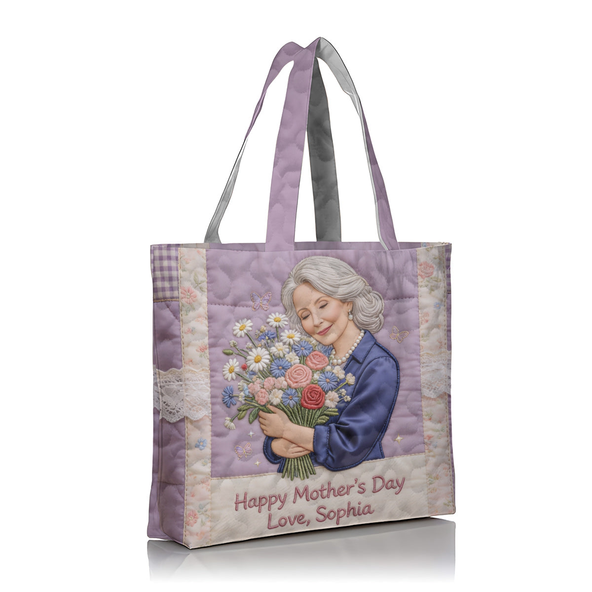 Custom Any Photo - Personalized Mother Quilted Tote Bag