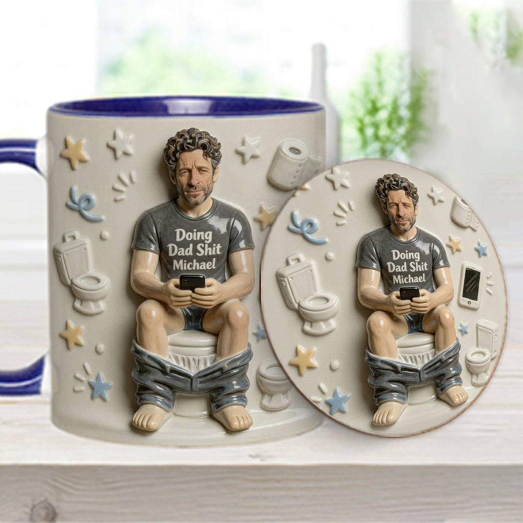 Best Time Of Day - Personalized Father Accent Mug & Coaster