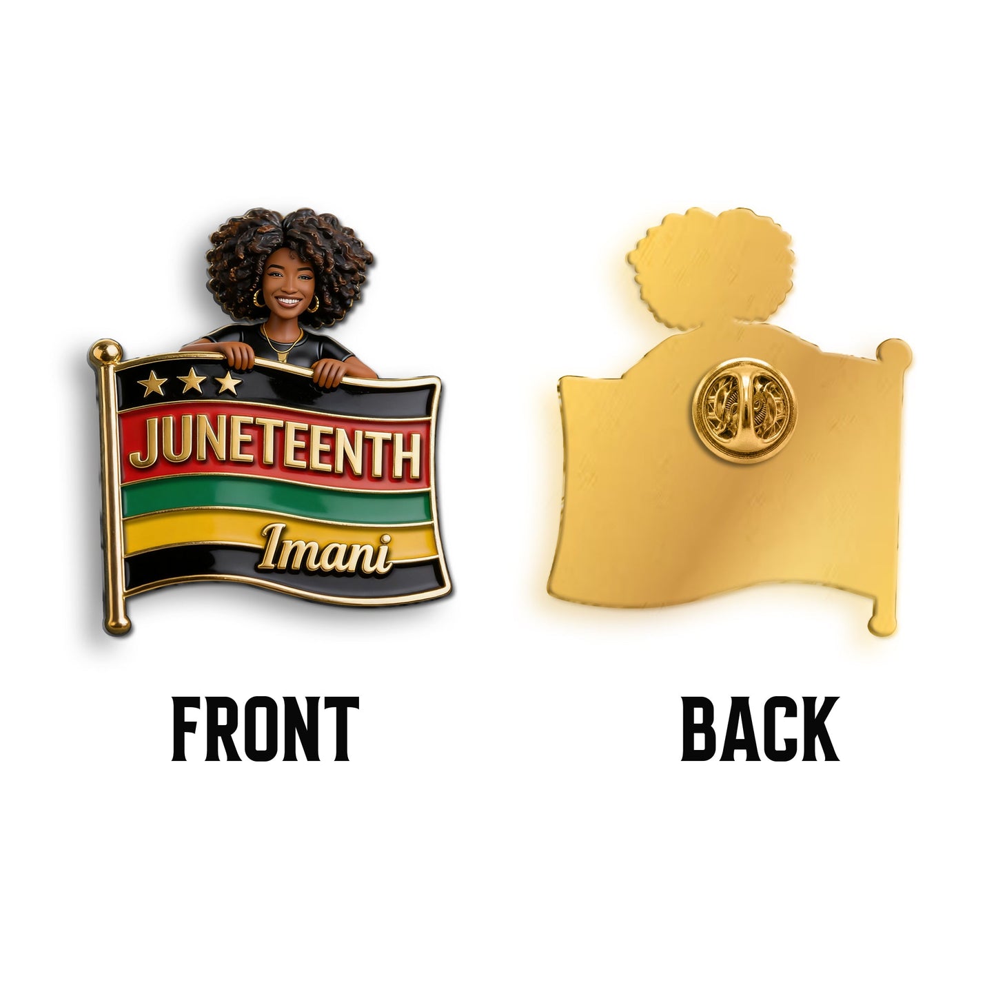 Celebrating Freedom 1865 - Personalized Juneteenth 3D Embossed Enamel Pin