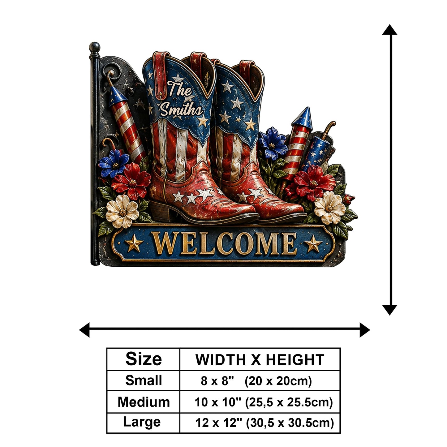250th Anniversary Celabration - Personalized Western Outfit Wooden Wall Mount Sign