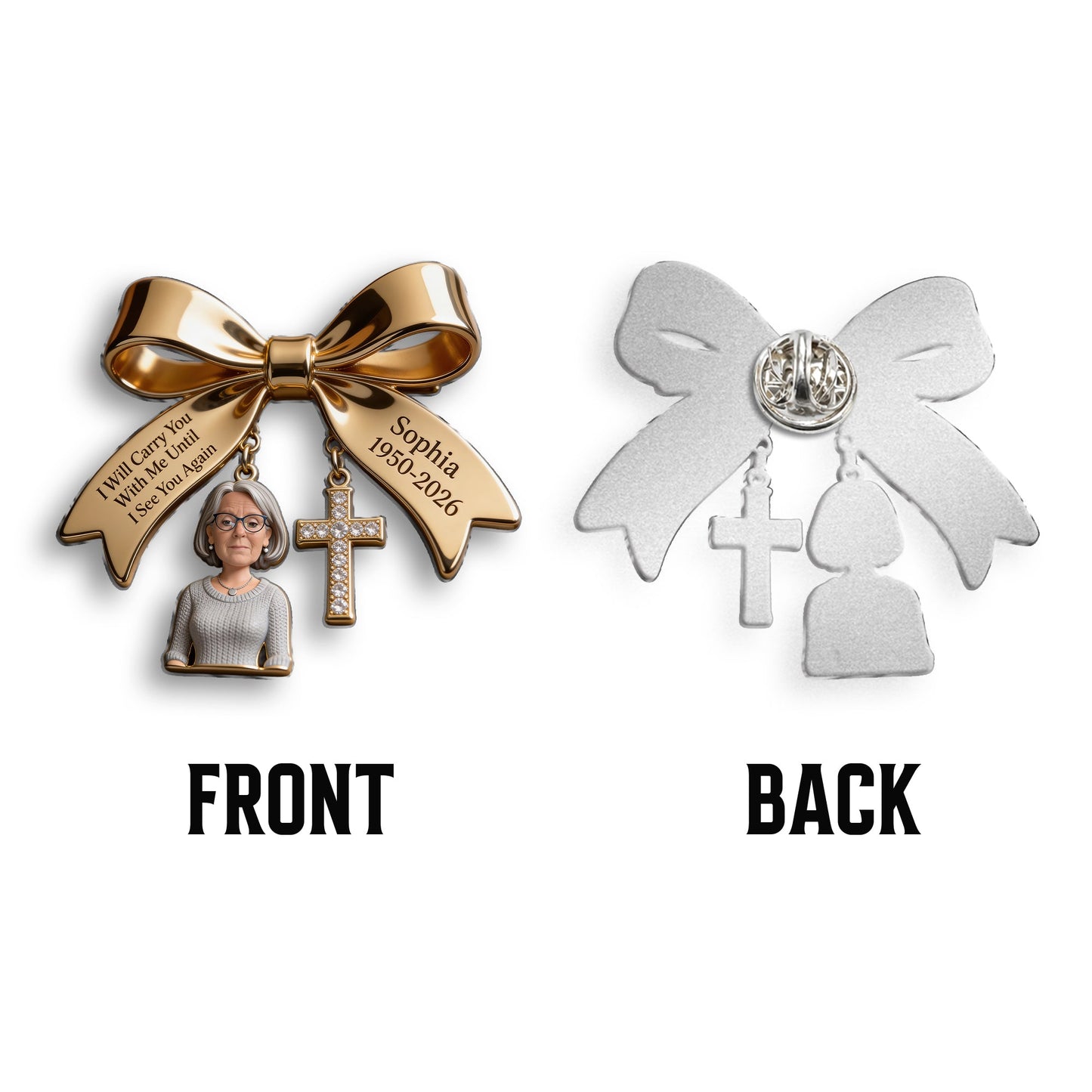 I Will Carry You With Me - Personalized Memorial 3D Embossed Enamel Pin