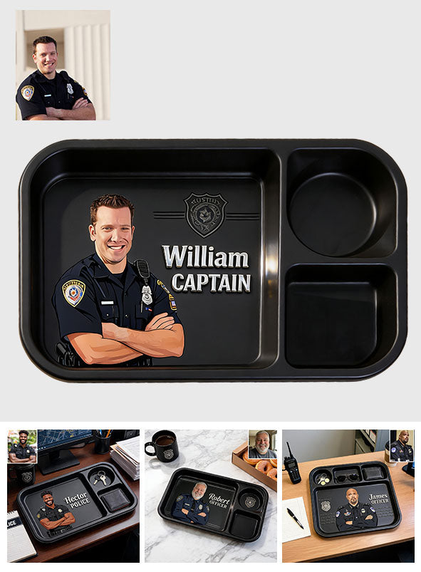 Behind Every Good Community Is A Great Officer - Personalized Police Officer Catch-All Tray