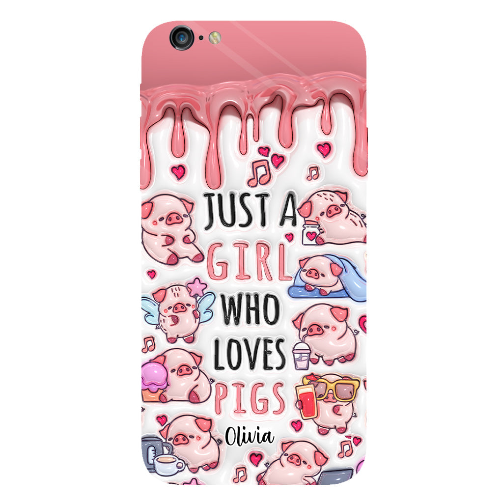 Just A Girl Who Loves Pigs - Personalized Pig Lover Full Print Phone Case