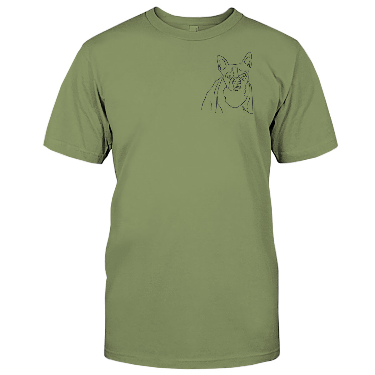 Custom Line Art - Personalized Dog Embroidered T-shirt
